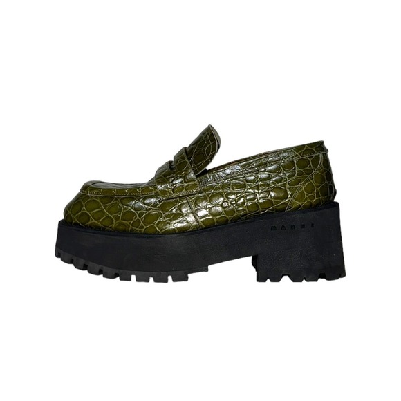 MARNI $995 croc moccasin slip on